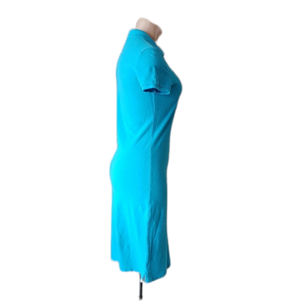 💛 Ralph Lauren Sport Aqua Blue Polo Dress Collard Shift - Picture 3 of 10